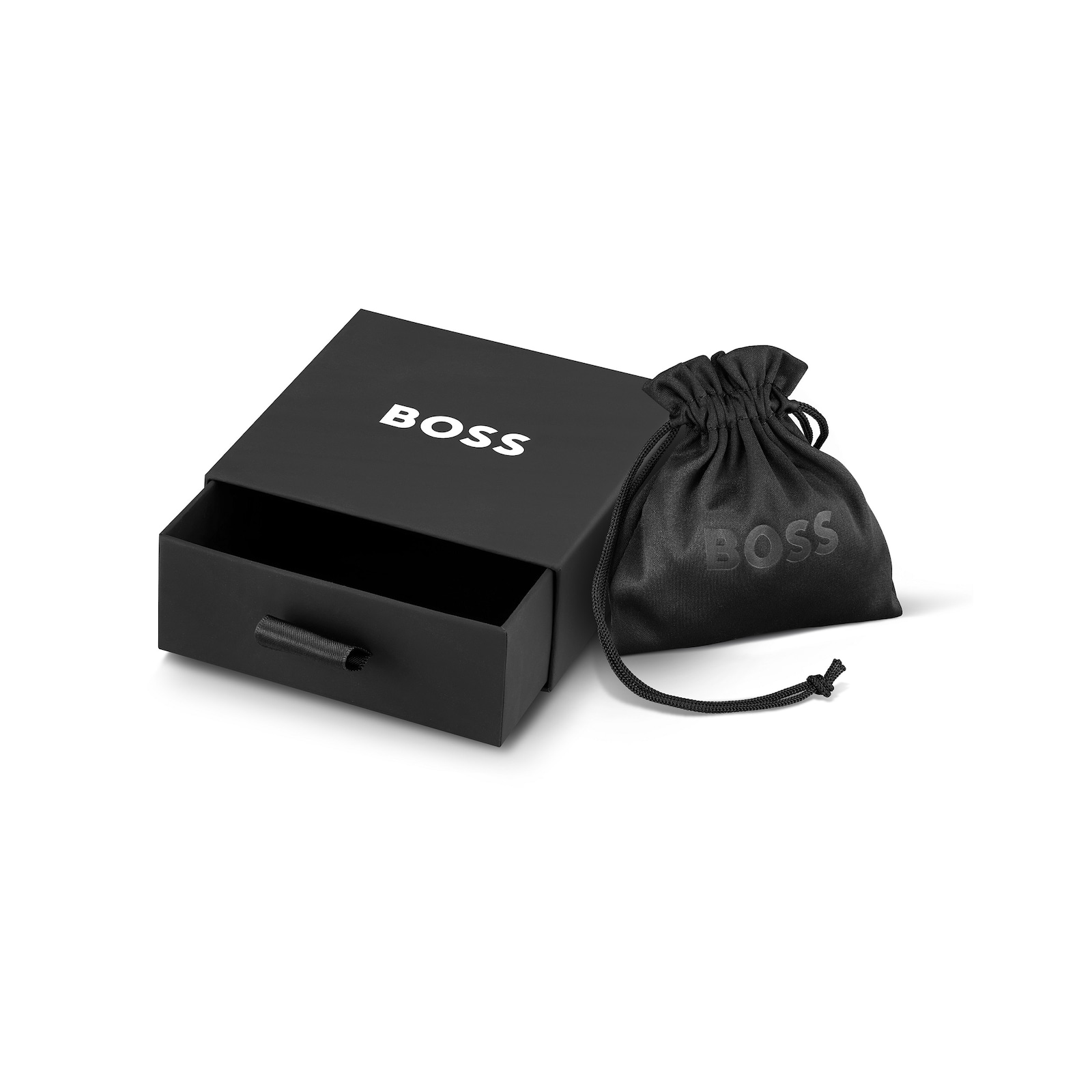 BOSS Gents BOSS Seal Brown Leather Braided Bracelet